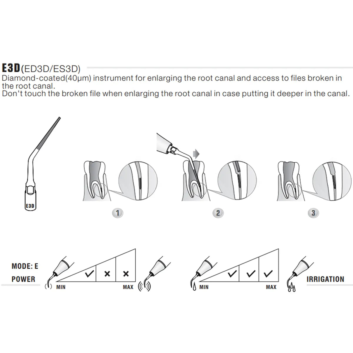 Woodpecker Scaler Tip E3D for UDS & EMS Scalers