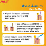 AVUE AvueAurum - Aurum (Gold) Heat Treated Rotary File System - Pack of 6