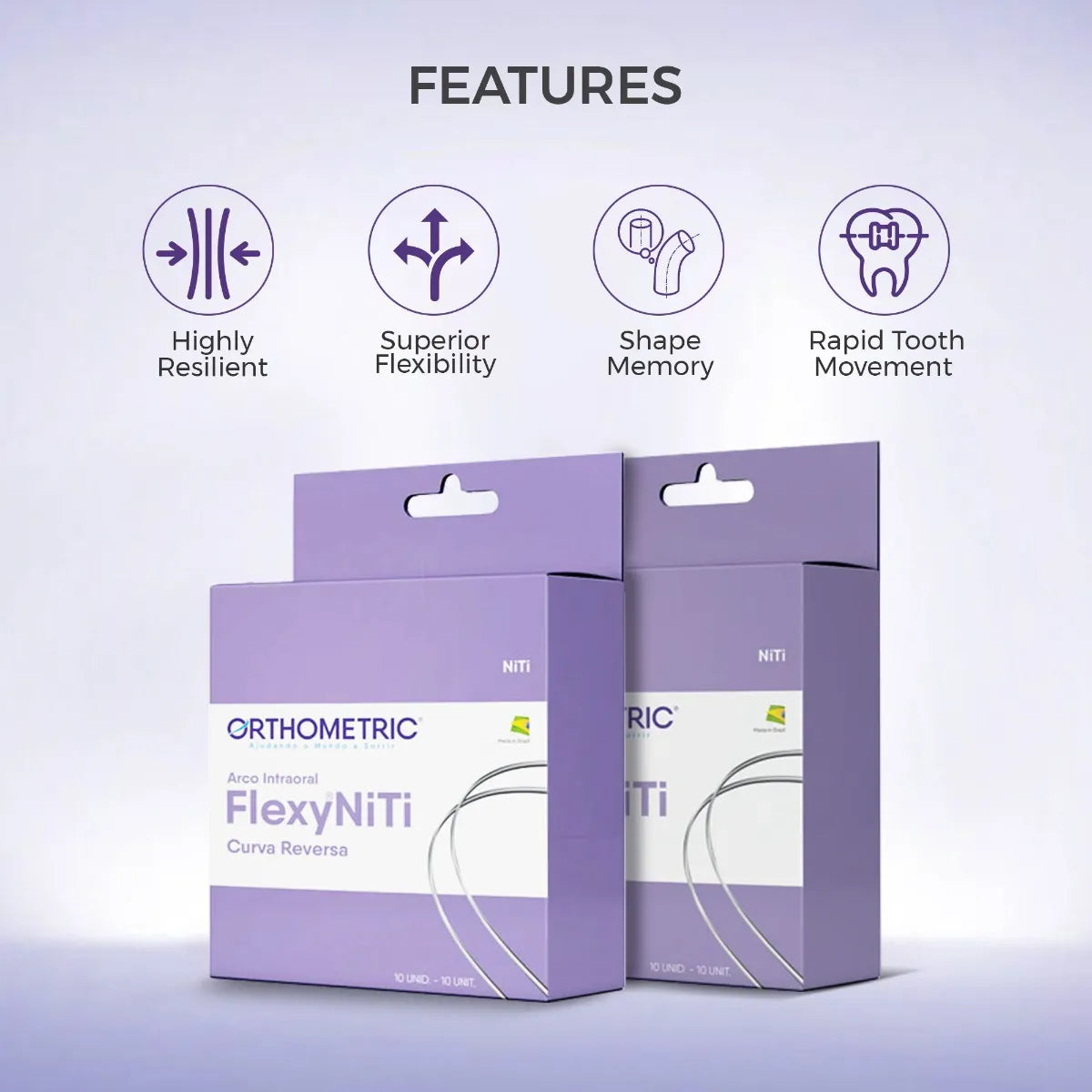 OrthoMetric Flexy NiTi Reverse Curve Intraoral Archwires - Rectangular (10/Pk)