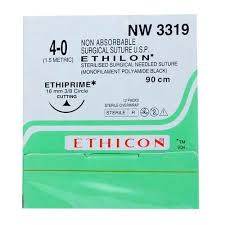 Ethicon Ethilon Sutures USP 4-0, 3/8 Circle Cutting Ethiprime