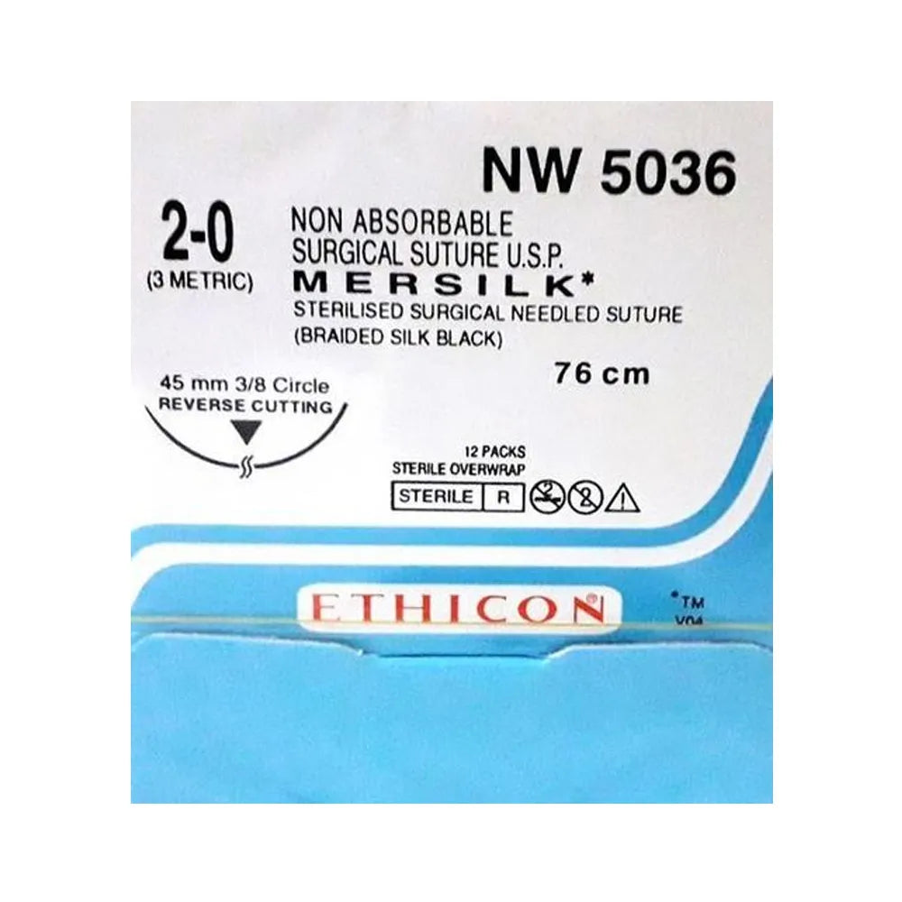 Ethicon Mersilk #2-0 Black Braided Suture