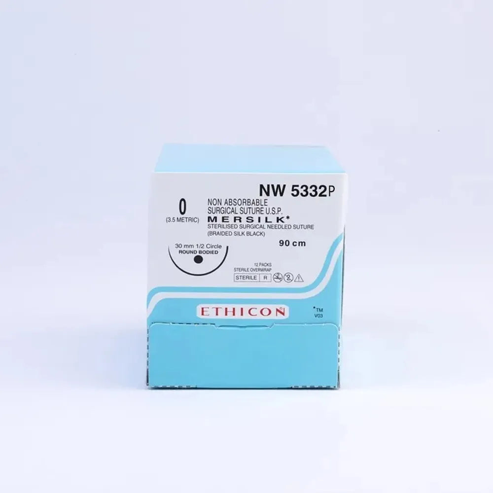 Ethicon Mersilk #0 Black Braided Suture