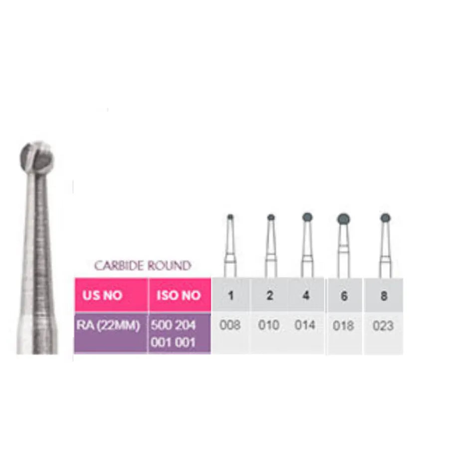 Prima Dental Round Bur RA Carbide (Set of 5)