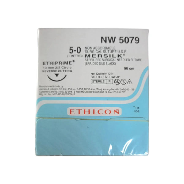 Ethicon Mersilk #5-0 Black Braided Suture